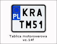 Tablica rejestracyjna motorowerowa typ wz.14f
